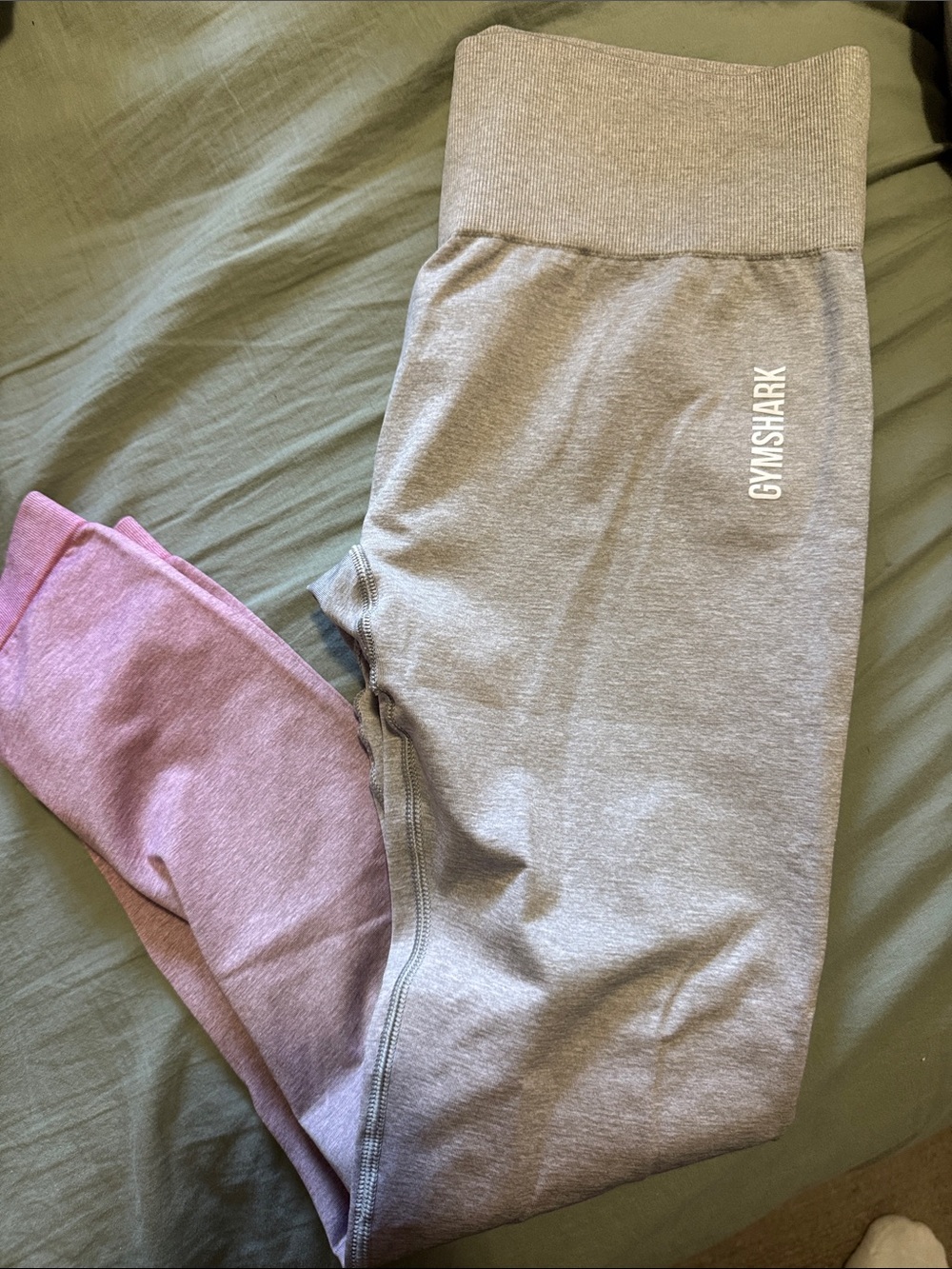 Gymshark Two-Tone Leggings - Gray & Pink